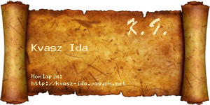 Kvasz Ida névjegykártya